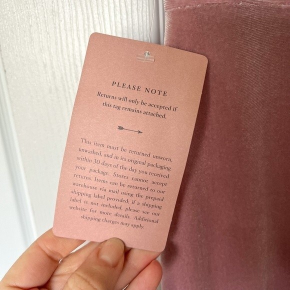 NWT! BHLDN "Fawn" Off Shoulder Velvet Maxi Dress with High Slit - Rose Color - Picture 10 of 10